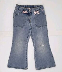 Gymboree Jeans Ribbon Accents Distressed Light Wash Toddler Girls Size 4T