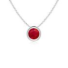 .50 ct. Genuine Ruby Bezel Pendant Slider Necklace in Sterling Silver
