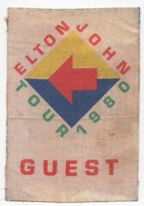 Elton John 1980 Tour Guest Backstage Pass Vintage Ticket 21 at 23 Tour
