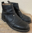 Men’s Street & Steel Richmond California Black Leather Boots Size 13 Side Zip