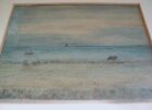 1880 Antique ORIGINAL WATERCOLOR Seascape Landscape Walton on Naze Essex England