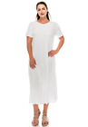 JOSTAR WHITE  LONG DRESS Poly Spandex SLINKY STRETCH Knit TRAVEL S M L XL 2X 3X