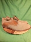 Johnston & Murphy Shoes Mens 12 M Brown Suede Leather Two Tone Saddle Oxfords