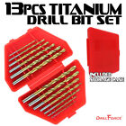 13PCS Drill Bit Set Titanium Multi Drill Bits High Speed Steel Tools 1/16