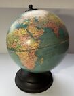 8” REPLOGLE Simplified WORLD GLOBE Made in Chicago Vintage Mid Century
