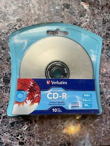 Verbatim Silver Ink Jet Printable CD-R Disc 10 Pack 80 Min 700mb 52x SEALED