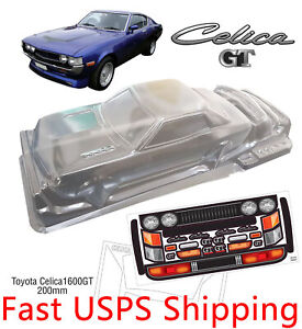 1/10 RC Drift Racing Toyota Celica 1600 GT Clear Transparent Body Shell 200mm