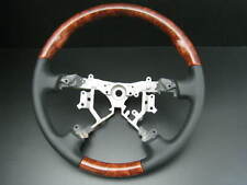 For TOYOTA TUNDRA 2003-2007 Burl wood Black Genuine leather steering wheel