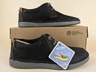 Clarks Gereld Low Lace Up Sneakers Mens 8 Black Leather Casual Moc Toe Shoes NWB
