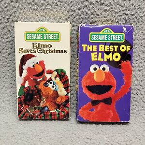 Sesame Street Lot The Best of Elmo & Elmo Saves Christmas VHS Video Tape VCR