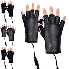 Heated Gloves USB Plug-in Gloves Winter Warm Half Finger Fingerless Gloves