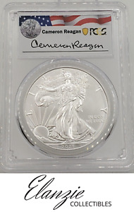2021-(W) American Silver Eagle Type 1 PCGS MS70 Cameron Reagan Signed