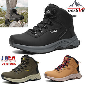 NORTIV 8 Men's Waterproof Hiking Boots Outdoor Lightweight & Non-Slip Shoes