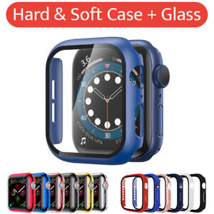 Case + Screen Protector for Apple Watch 7 6 5 4 3 2 1 SE - 38/40/41/42/44/45mm