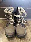 Snow Winter Boots Grey Womens Size 11 Faux Fur Lining Lace Up