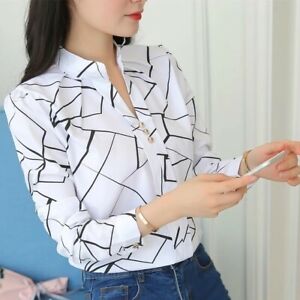Women Spring Shirt , elegant printed,  Korean fashion, size L