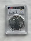 2022 SILVER EAGLE PCGS MS70 FIRST STRIKE EMILY DAMSTRA HAND SIGNED FLAG LABEL