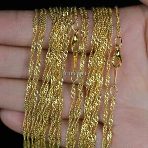 Wholesale Lots 10pcs/lot 2mm Gold Color Water Wave Chain Necklaces 16
