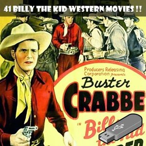 BILLY THE KID MOVIE COLLECTION (1940-1946) - 41 WESTERN MOVIES ON ONE USB DRIVE!