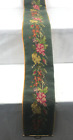Needlepoint Bell Pull Floral Vintage 42” X 5.75 ” Heavy Brass Tone Hardware