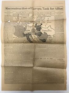 THE DAILY NEWS, BATAVIA, N.Y. NEWSPAPER CLIPPINGS-1918 WW1 STORIES AND MAPS