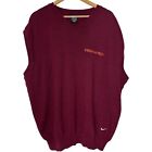 Vintage Nike Virginia Tech Knit Sweater Vest Red Men's Size 2XL