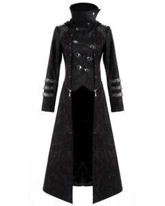 Punk Rave Scorpion Mens Coat Long Jacket Black Gothic Steampunk Hooded Trench