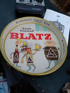 Blatz Beer Milwaukee Wisconsin Draft Brewed Bartender Server Tray Barware 13