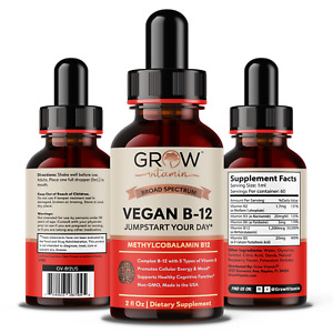 Vitamin B12, 5000 mcg, 3-in-1 Organic Liquid Vitamin B12, 30-Day Supply (1 Oz)