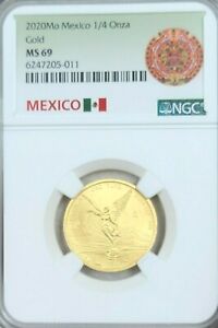 2020 MEXICO 1/4 ONZA GOLD LIBERTAD NGC MS 69 ONLY 700 MINTED BEAUTIFUL KEY DATE