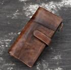 Retro fashion patchwork leather wallet, casual multi card leather men's bag