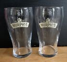 2 X VINTAGE 1 PINT MURPHY'S IRISH STOUT PUB BAR GLASSES MURPHY IRELAND MAN CAVE