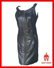 100% REAL GENUINE SHEEP NAPPA FULL GRAIN LEATHER LADIES WOMAN PARTY DRESS