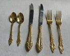 Community Golden silverware Knives Spoons Forks 6 Lot Total