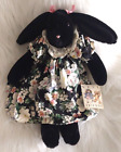 Vintage AMC Best Friends Stuffed Animal Black Rabbit* Floral Granny Core Dress!