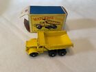 Matchbox Lesney England Euclid Yellow Dump Truck in Box Vintage 1960s Diecast