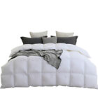 White Queen Size Down Feather Comforter Soft Duvet Insert 100% Cotton All Season