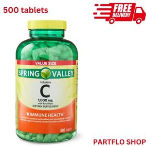Spring Valley 1000 mg, Vitamin C with Rose Hips 500 Tablets,