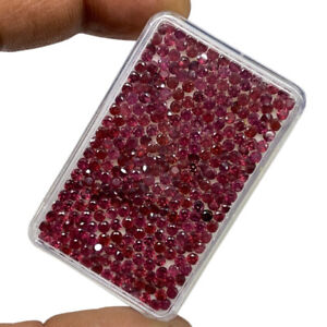 100 Pcs Natural Rhodolite Garnet 2.5mm Round Cut Untreated Loose Gemstones Lot
