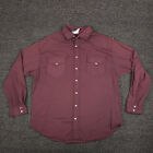 Kennington Shirt Adult Large Red Pearl Snap Button Up Long Sleeve Casual Men's