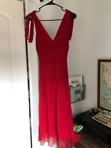 Vintage 100% silk BCBG red dress size 2