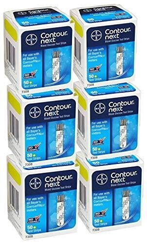 New Listing300 Contour Next Test Strips 6 Boxes of 50ct Exp 7/25 & FAST SHIPPING New Box !