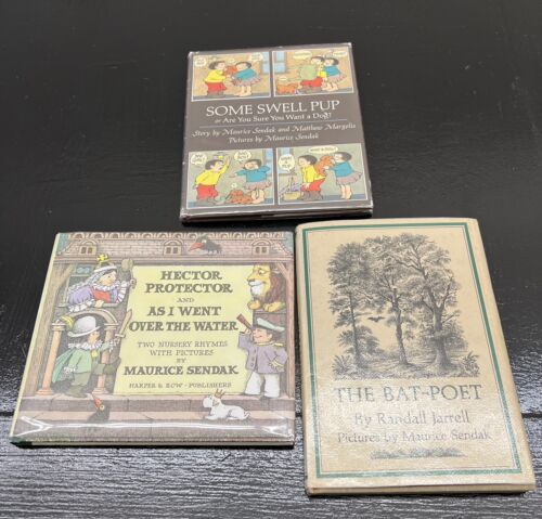 Maurice Sendak 3 SIGNED Books Some Swell Pup 1st Bat-Poet 1st Hector Protector