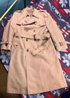 Vintage CHRISTIAN DIOR Monsieur Taupe Fully Lined Trench Coat Overcoat Sz. 42R