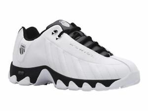Men K-Swiss ST329 CMF Leather Shoes 03426-102 White Black 100% Original New