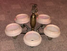 VINTAGE  ART DECO OR EARLY MID CENTURY MODERN  5 LIGHT CHANDELIER  WITH SHADES