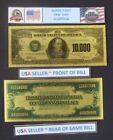 $10,000 Dollar Gold Certificate 1934 Repro Gold Plated Foil Bill Sharp FREE SHIP