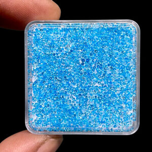 200 Pcs Natural Apatite 1mm Round Cut Neon Blue Untreated Loose Gemstones Lot