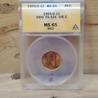New Listing1955 D Wheat Cent Fs-101 Doubled Die Obverse Anacs Ms65 Red B380