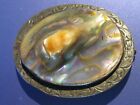 Antique Art Nouveau Abalone Blister Pearl Brooch Sterling Silver Brooch
